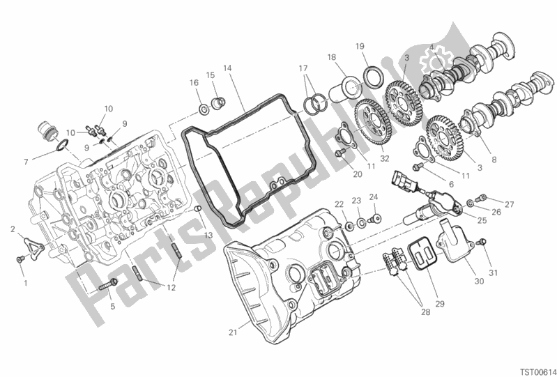 Tutte le parti per il Testa Anteriore - Sistema Di Distribuzione del Ducati Superbike Panigale V4 S USA 1100 2018
